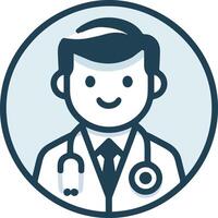 A doctor icon with a stethoscope vector