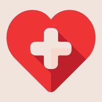 Healing Heart Cross Graphic with Shadow Effect vector