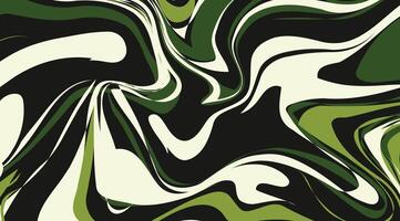 Dynamic Green Waves Abstract Camouflage Design vector