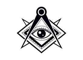 All-Seeing Eye and Compass Illustration for Masonic and Esoteric Designs vector