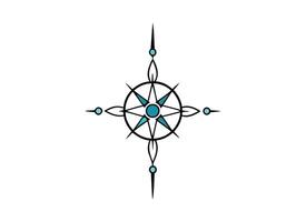 Elegant Compass Rose Illustration for Nautical and Navigation Designs vector