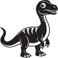 a cartoon dinosaur with a black and white design vector