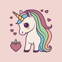 Dream Unicorn with a Touch of Heart vector