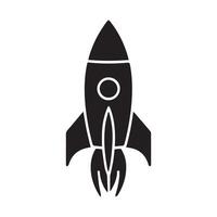 Black and White Line Rocket Symbol of Space Exploration vector