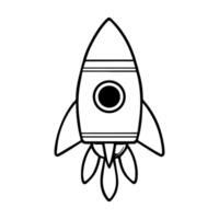 Simple Design of Rocket, Symbol of Space Exploration vector
