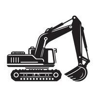 Arm Excavator silhouette on white background vector