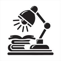 Table reading lamp icon silhouette on white background vector
