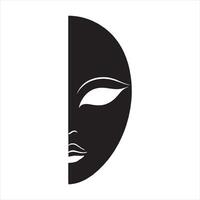 A black and white image of a mask vector