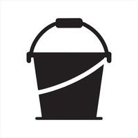 Bucket silhouette on white background vector