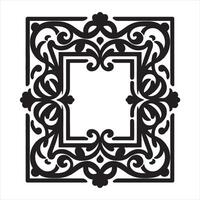 Black color Rectangular calligraphic frames silhouette on white background vector