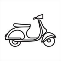 A scooter is shown in a line drawing vector