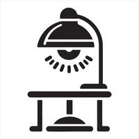 Table reading lamp icon silhouette on white background vector