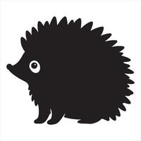 Hedgehog Whimsy silhouette on white background vector