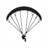 Paraglider silhouette on white background vector