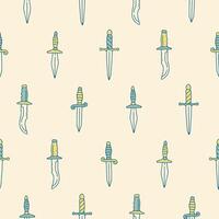 Collection of Dagger Seamless Pattern illustration Design vector