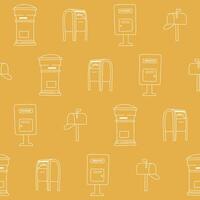 Outline Collection of Mailbox Seamless Pattern illustration Design vector