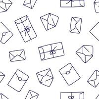 Outline Bunch of Envelope Seamless Pattern illustration Design vector