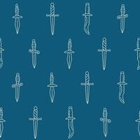 Outline Collection of Dagger Seamless Pattern illustration Design vector