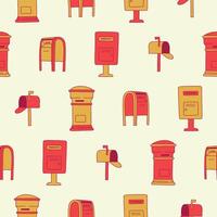 Collection of Mailbox Seamless Pattern illustration Design vector