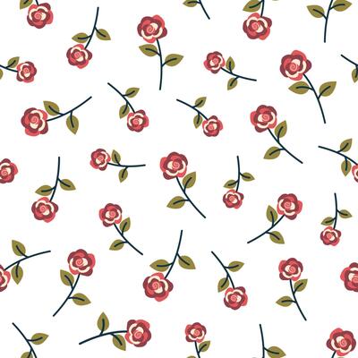Rose seamless pattern. Elegant flowers on white background. Repeatable Floral template. Vintage pattern for decoration, wallpaper, textiles, printing, romantic design. illustration