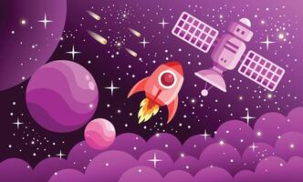 Objects in Space Illustration vector