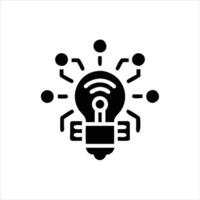 Idea Icon Silhouette and Technology Art for Creative Concept vector