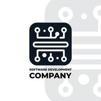 a flat minimalist logo for a software development company vector