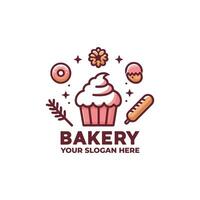 a simple flat design logo for a bakery vector