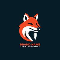 a flat logo of a fox with sharp, vector