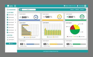 dashboard template in elegant and modern light blue vector