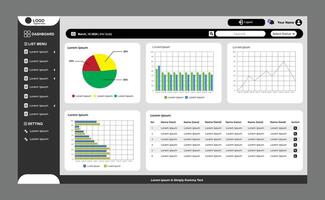 dashboard template in elegant and modern black vector