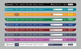 set of navbar templates for applications vector