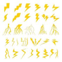 flat design lightning pixel collection vector