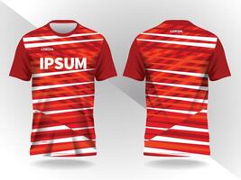 red abstract background for pattern sport jersey design and mockup. front and back view template vector