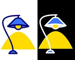 unique illustration of an eclectic decorative lamp, blending various colors and patterns, perfect for creative and artsy decor concepts vector