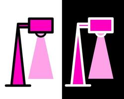 illustration of modern standing lamp casting a soft glow, ideal for home, cafe vector
