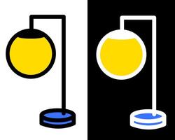 Illustration of a decorative lamp casting a warm glow, ideal for home decor and interior design concepts vector