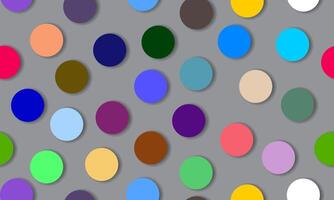 Colorful dotted seamless pattern. trendy polka dots. color circle. gray background. vector