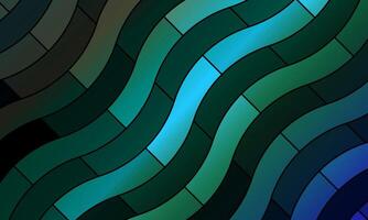 Abstract colorful pattern of wavy diagonal line stripes on a black background. geometric rectangle. retro style. vector