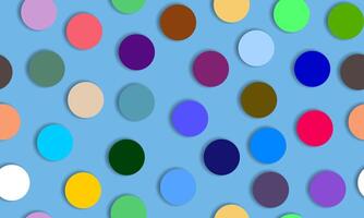 Colorful dotted seamless pattern. trendy polka dots. color circle. blue background. vector