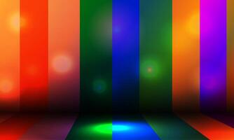 Multicolor vertical striped pattern. colorful dark stage vintage background. blurred light. vector