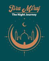 Isra miraj banner in flat design vector