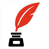 Ink pot and art icon concept vector