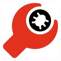 Bug Fix and search icon concept vector