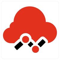 cloud data and data icon concept vector