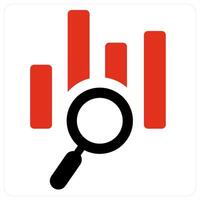 Data Search and analysis icon concept vector