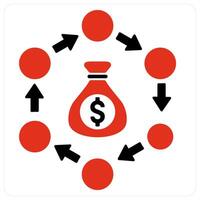 Digital marketing and finance icon concept vector
