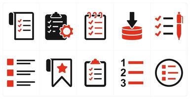 A set of 10 mix icons as data, clipboard, scheduler vector