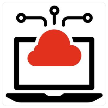 Cloud Server and computing icon concept vector