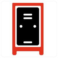 Locker and door icon concept vector